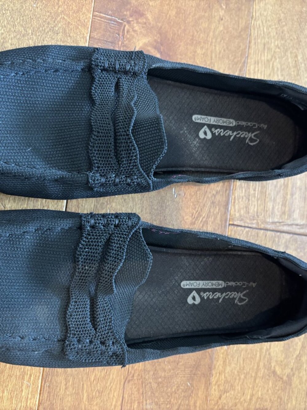 Skechers Black Knit Stretch Fit Penny Loafers, Size 9
